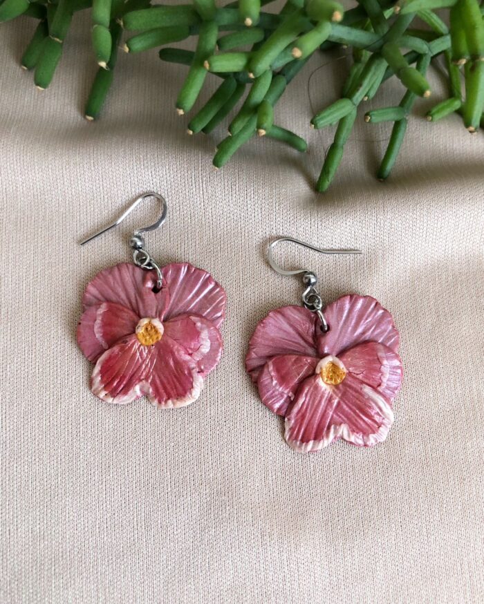 Brinco Amor Perfeito Rosa