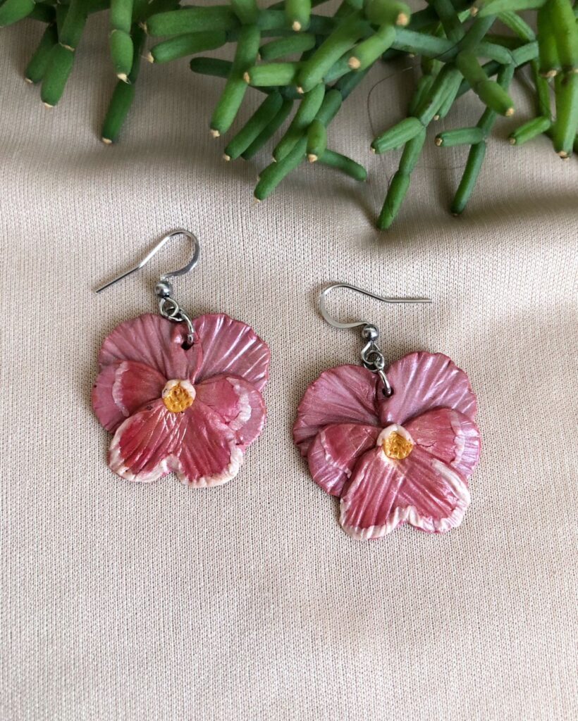 Brinco Amor Perfeito Rosa