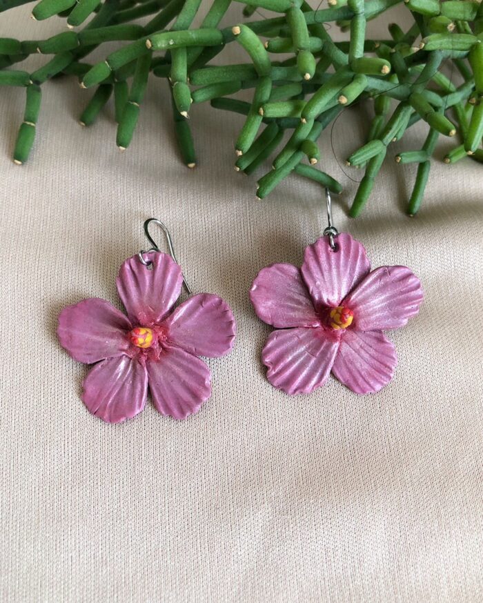Brinco Hibisco Rosa
